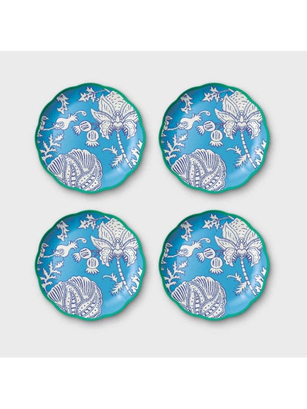 Roller Rabbit x Target - Blue Floral 11” Dinner Plates - 2 - Set of 4 (8 total)